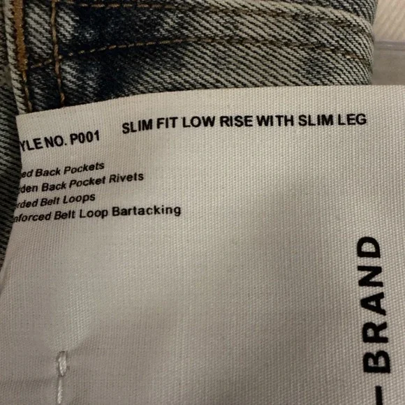 Purple Brand Slim Fit Low Rise Distressed Paint Splatter Jeans 34 New With Tags